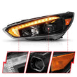 Load image into Gallery viewer, ANZO 15-18 Ford Focus Projector Headlights - w/ Light Bar Switchback Black Housing - Additional View 5