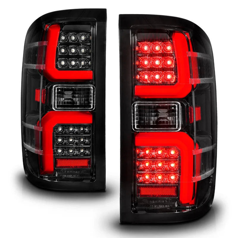 ANZO 15-19 Chevrolet Silverado 2500 HD/3500 HD LED Taillight w/ Sequential Black Housing/Clear Lens - Side View