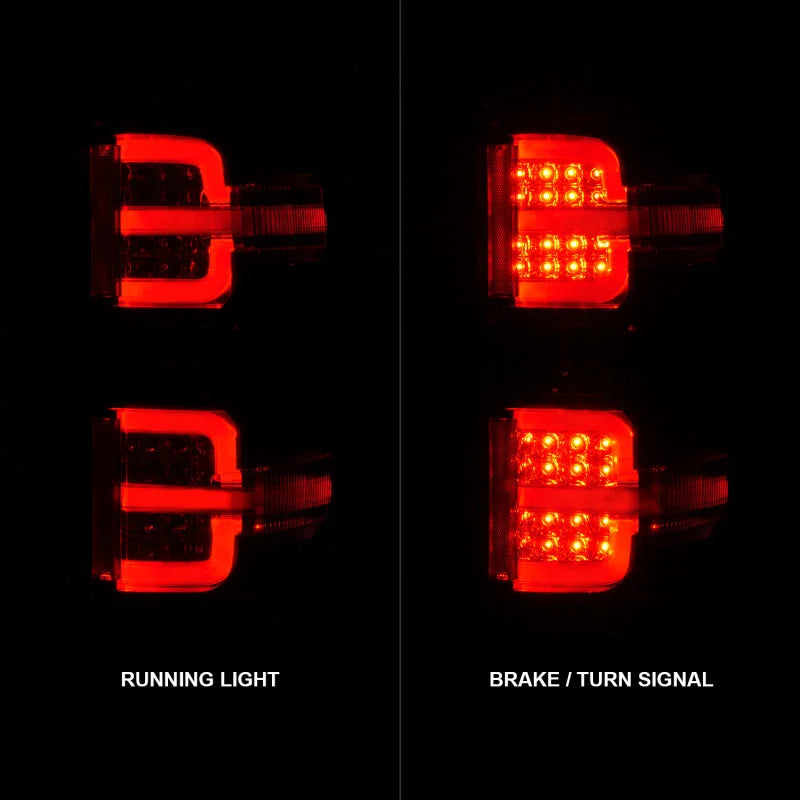 ANZO 15-19 Chevy Silverado 2500HD/3500HD (Factory Halogen Only) LED Tail Lights Black w/Clear Lens - Side View