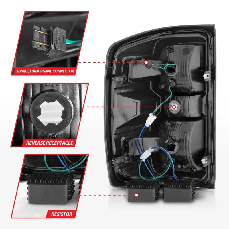 ANZO 15-19 Chevy Silverado 2500HD/3500HD (Factory Halogen Only) LED Tail Lights Black w/Clear Lens - Additional View 7