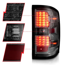 Load image into Gallery viewer, ANZO 15-19 Chevy Silverado 2500HD/3500HD (Factory Halogen Only) LED Tail Lights Smoke w/Clear Lens - Additional View 8