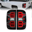 Load image into Gallery viewer, ANZO 15-19 Chevy Silverado 2500HD/3500HD (Halgn Only) LED Tail Lights w/Black Light Bar &amp; Clear Lens - Main Product View
