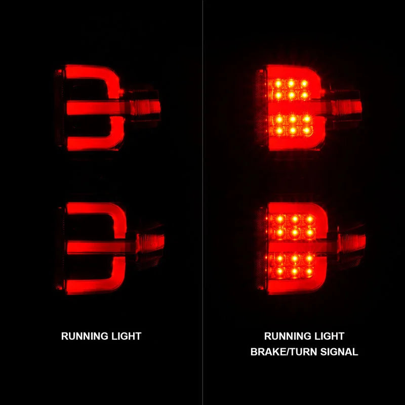 ANZO 15-19 Chevy Silverado 2500HD/3500HD (Halgn Only) LED Tail Lights w/Black Light Bar & Clear Lens - Additional View 5