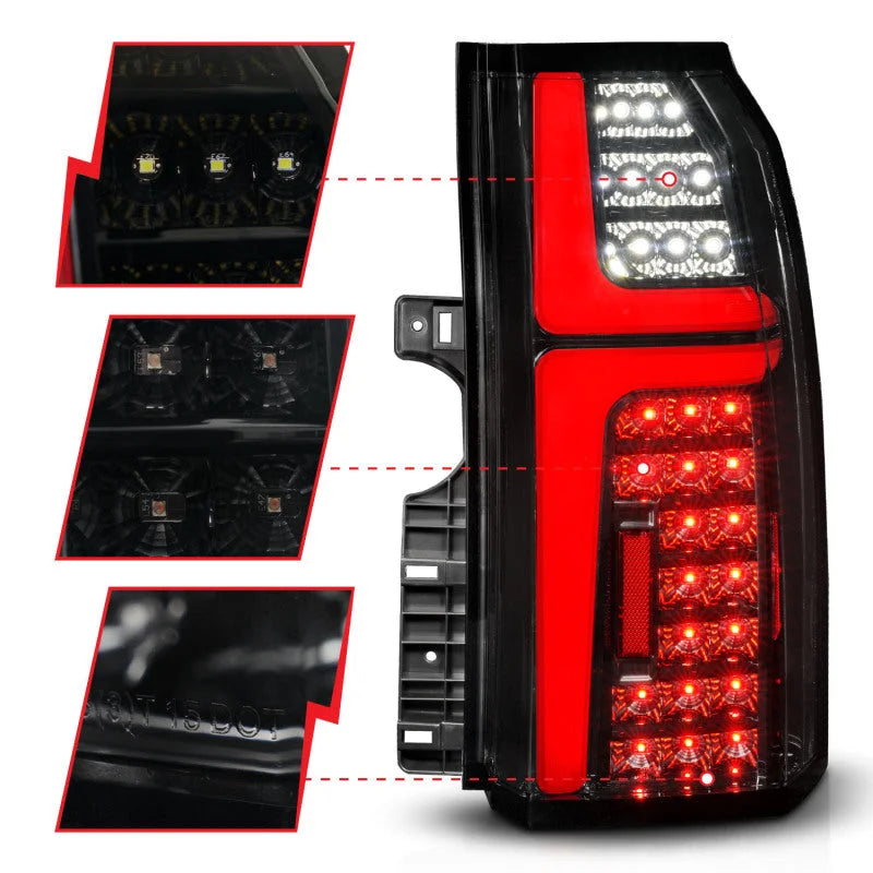 ANZO 15-20 Chevrolet Tahoe Sequential LED Tube Taillights Black - Additional View 7