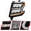 Load image into Gallery viewer, ANZO 15-20 Chevy Tahoe/Suburban LED Light Bar Style Headlights Black w/Sequential w/DRL w/Amber - Side View
