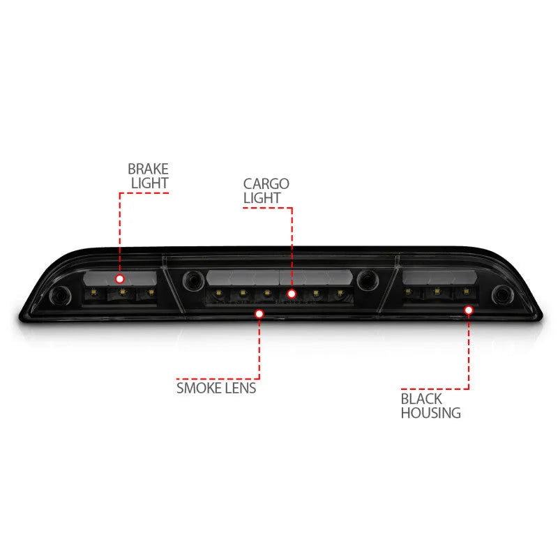 ANZO 15-20 Ford F-150 - F-450 LED Third Brake Light - Black Housing/Smoke Lens - Additional View 6