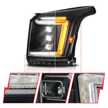 Load image into Gallery viewer, ANZO 15-20 GMC Yukon (Incl XL - Factory Halogen Models) Full LED Proj Headlights Black - Driver Side - Side View