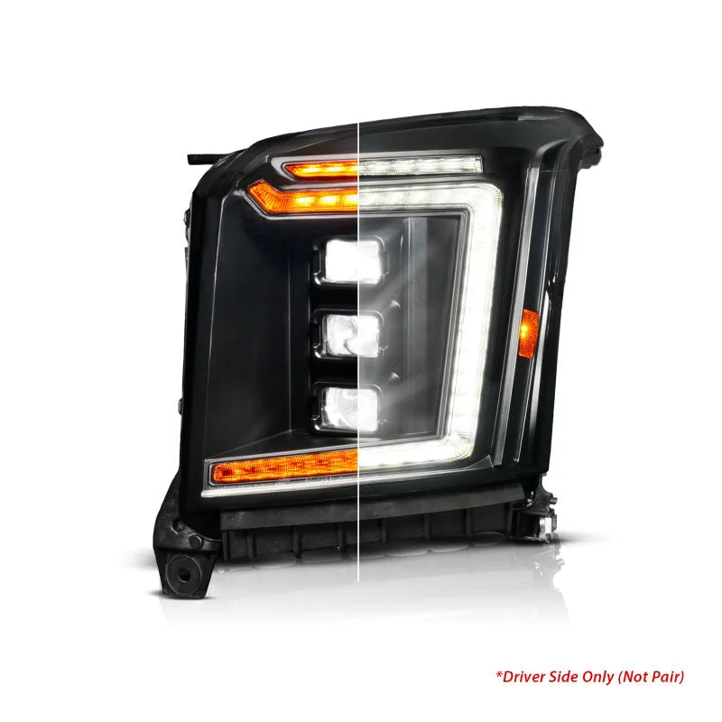 ANZO 15-20 GMC Yukon (Incl XL - Factory Halogen Models) Full LED Proj Headlights Black - Driver Side - Additional View 5