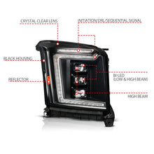Load image into Gallery viewer, ANZO 15-20 GMC Yukon (Incl XL - Factory Halogen Models) Full LED Proj Headlights Black - Pass. Side - Back View