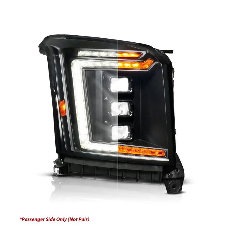 ANZO 15-20 GMC Yukon (Incl XL - Factory Halogen Models) Full LED Proj Headlights Black - Pass. Side - Additional View 12