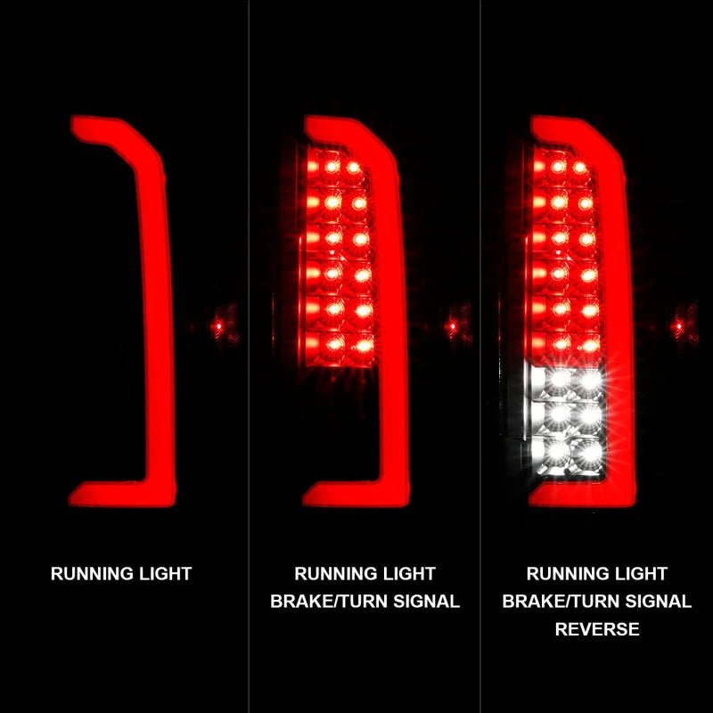 ANZO 15-21 Chevrolet Colorado Full LED Tail Lights w/ Red Lightbar Black Housing Clear Lens - Additional View 5