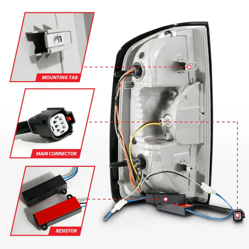 ANZO 15-21 Chevrolet Colorado Full LED Tail Lights w/ Red Lightbar Black Housing Clear Lens - Additional View 6