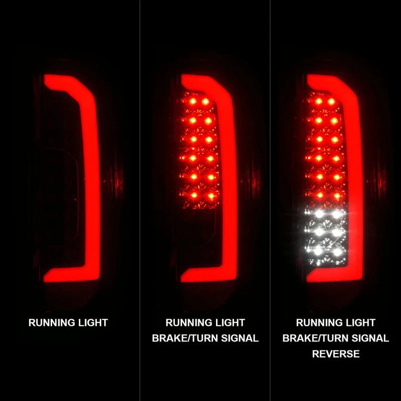 ANZO 15-21 Chevrolet Colorado Full LED Tail Lights w/ Red Lightbar Black Housing Smoke Lens - Additional View 8