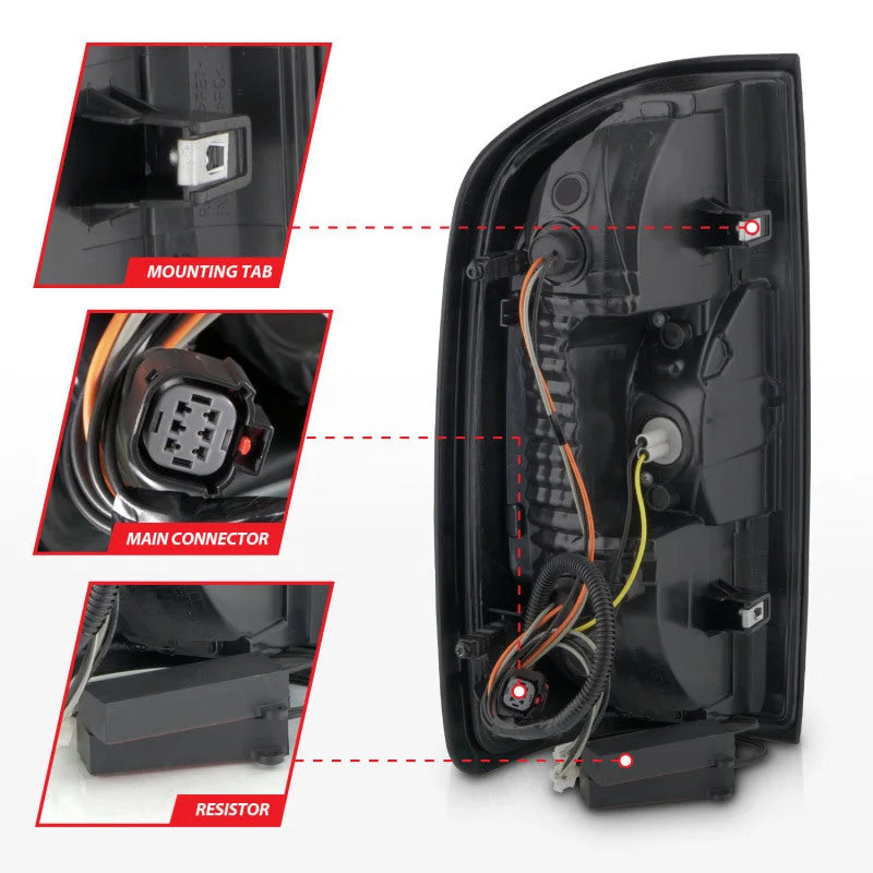 ANZO 15-21 GMC Canyon Full LED Tail Lights w/ Red Lightbar Black Housing Smoke Lens - Additional View 8