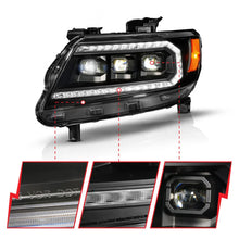 Load image into Gallery viewer, ANZO 15-22 Chevy Colorado Blk Housing Full LED DRL Projector Headlight w/ Sequential Light Bar - Installation View