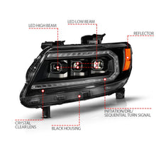 Load image into Gallery viewer, ANZO 15-22 Chevy Colorado Blk Housing Full LED DRL Projector Headlight w/ Sequential Light Bar - Additional View 7