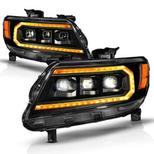 Load image into Gallery viewer, ANZO 15-22 Chevy Colorado Full LED Headlights w/ Initiation (Amber DRL) - Black - Main Product View
