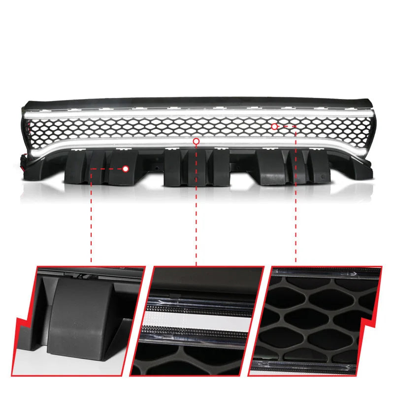 ANZO 15-23 Dodge Charger Black LED Grille w/ Initiation & Running Light/DRL Bar - Additional View 5
