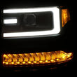 Load image into Gallery viewer, ANZO 16-17 Chevy Silverado 1500 Prjctr. Headlight Plank Styl. w/Amber (Only Work w/HID Equip. Truck) - Installation View