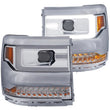 Load image into Gallery viewer, ANZO 16-17 Chevy Silverado 1500 Projector Headlights Plank Style Design Chrome w/ Amber - Main Product View