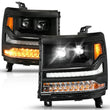 Load image into Gallery viewer, ANZO 16-18 Chevy Silverado 1500 (Factory HID Models ONLY) Full LED Proj Headlights Black - Pair - Additional View 6