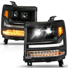 Load image into Gallery viewer, ANZO 16-18 Chevy Silverado 1500 (Factory HID Models ONLY) Full LED Proj Headlights Black - Pair - Additional View 6