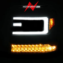 Load image into Gallery viewer, ANZO 16-18 Chevy Silverado1500 (Factory HID Models) LED Proj Light Bar Style Headlights Black - Pair - Main Product View
