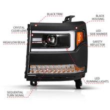 Load image into Gallery viewer, ANZO 16-18 Chevy Silverado1500 (Factory HID Models) LED Proj Light Bar Style Headlights Black - Pair - Additional View 6