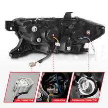 Load image into Gallery viewer, ANZO 16-22 Toyota Tacoma LED Projector Headlights w/ Light Bar Sequential Black Housing w/Initiation - Back View