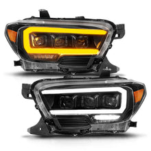Load image into Gallery viewer, ANZO 16-22 Toyota Tacoma LED Projector Headlights w/ Light Bar Sequential Black Housing w/Initiation - Installation View