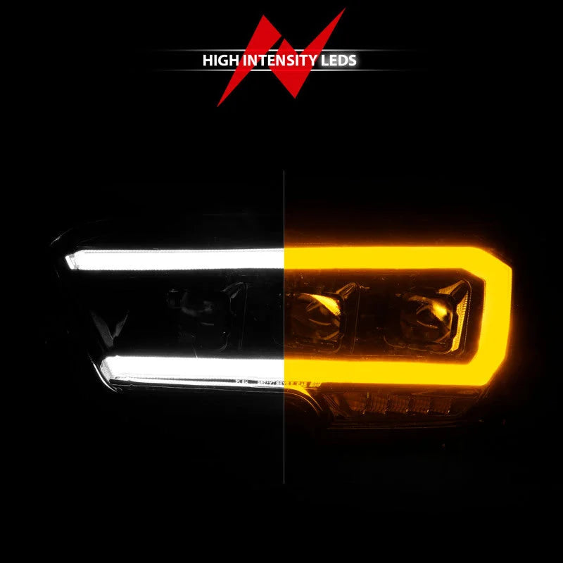 ANZO 16-22 Toyota Tacoma LED Projector Headlights w/ Light Bar Sequential Black Housing w/Initiation - Additional View 7