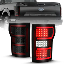 Load image into Gallery viewer, ANZO 18-19 Ford F-150 LED Taillight Black Housing Clear Lens Red Light Bar W/Sequential - Back View