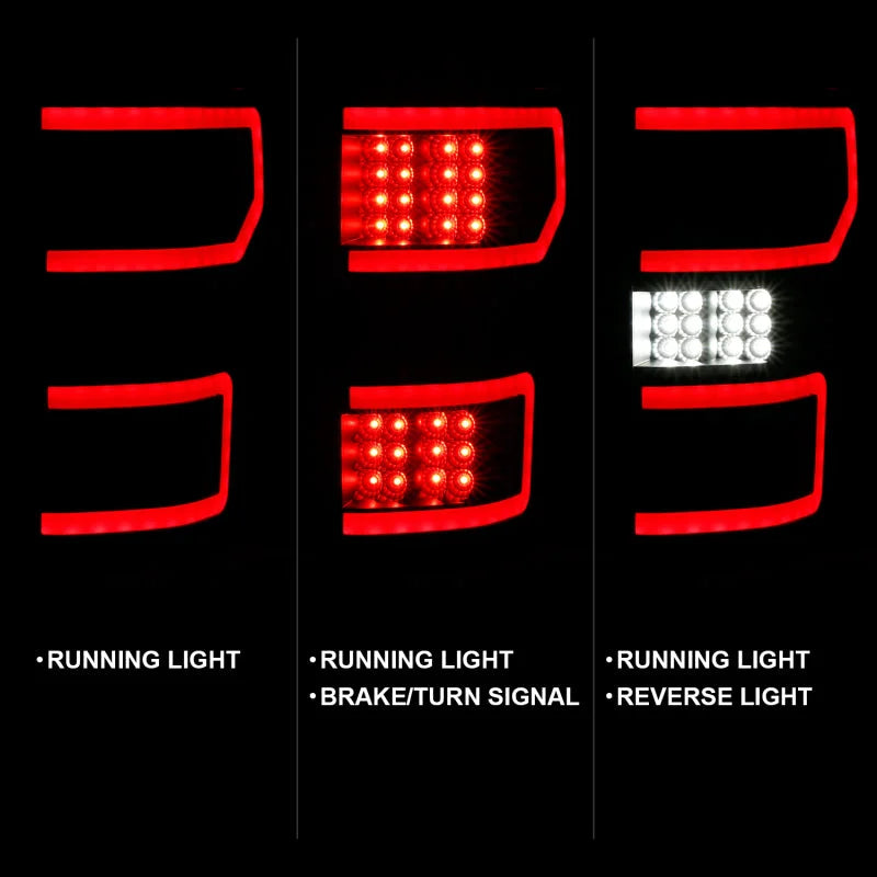 ANZO 18-19 Ford F-150 LED Taillight Black Housing Clear Lens Red Light Bar W/Sequential - Additional View 7