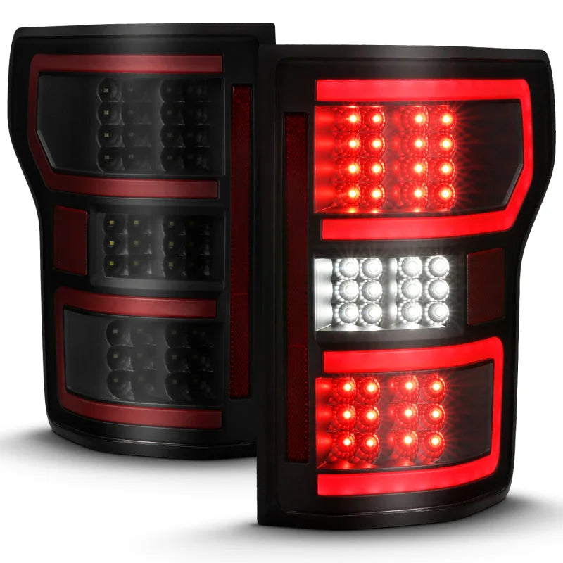 ANZO 18-19 Ford F-150 LED Taillight Black Housing Clear Lens Red Light Bar W/Sequential - Additional View 9
