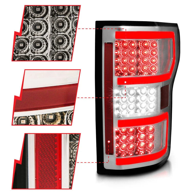ANZO 18-19 Ford F-150 LED Taillights Chrome - Side View