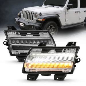 ANZO 18-19 Jeep Wrangler JL Halogen Chrome Clear w/ Sequential Signal - Main Product View
