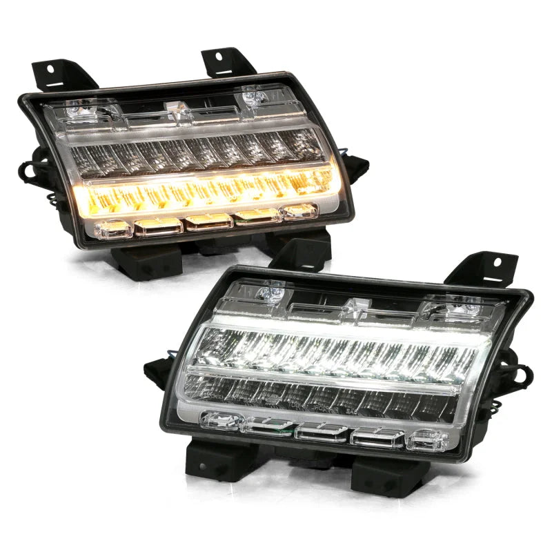 ANZO 18-19 Jeep Wrangler JL Halogen Chrome Clear w/ Sequential Signal - Side View