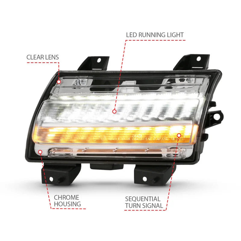 ANZO 18-19 Jeep Wrangler JL Halogen Chrome Clear w/ Sequential Signal - Additional View 8
