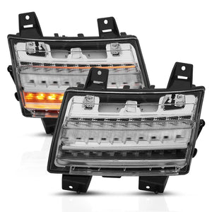 ANZO 18-19 Jeep Wrangler JL LED Chrome Clear w/ Sequential Signal - Main Product View