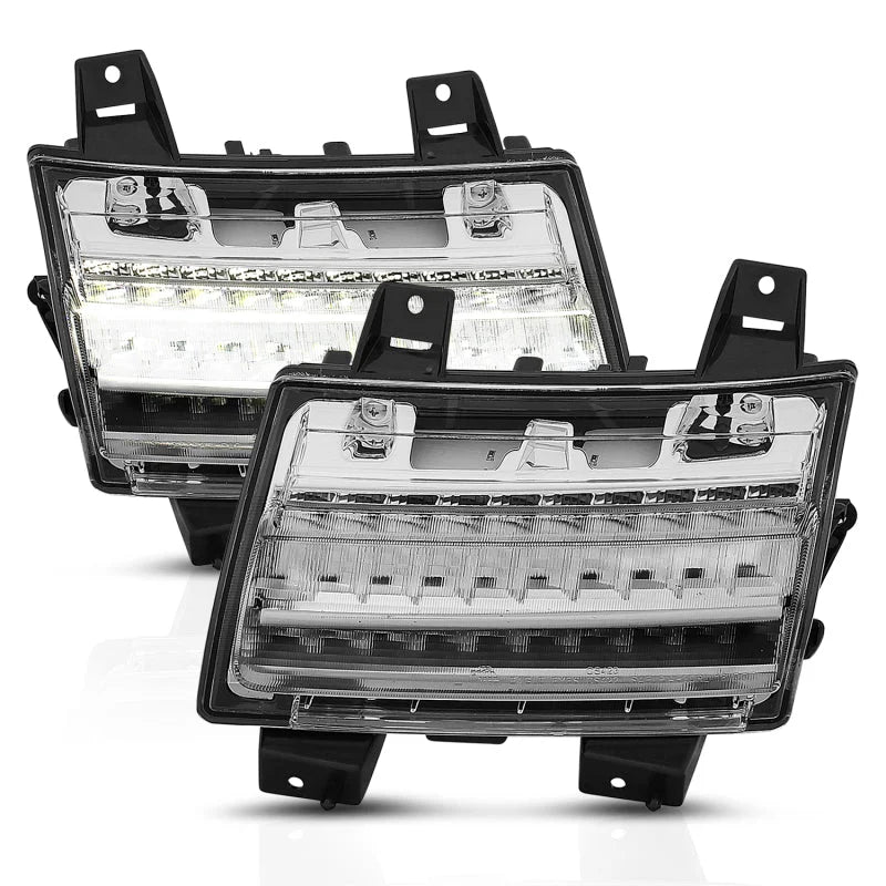 ANZO 18-19 Jeep Wrangler JL LED Chrome Clear w/ Sequential Signal - Back View