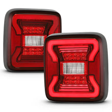 Load image into Gallery viewer, ANZO 18-19 Jeep Wrangler JL LED Taillights Black - Back View