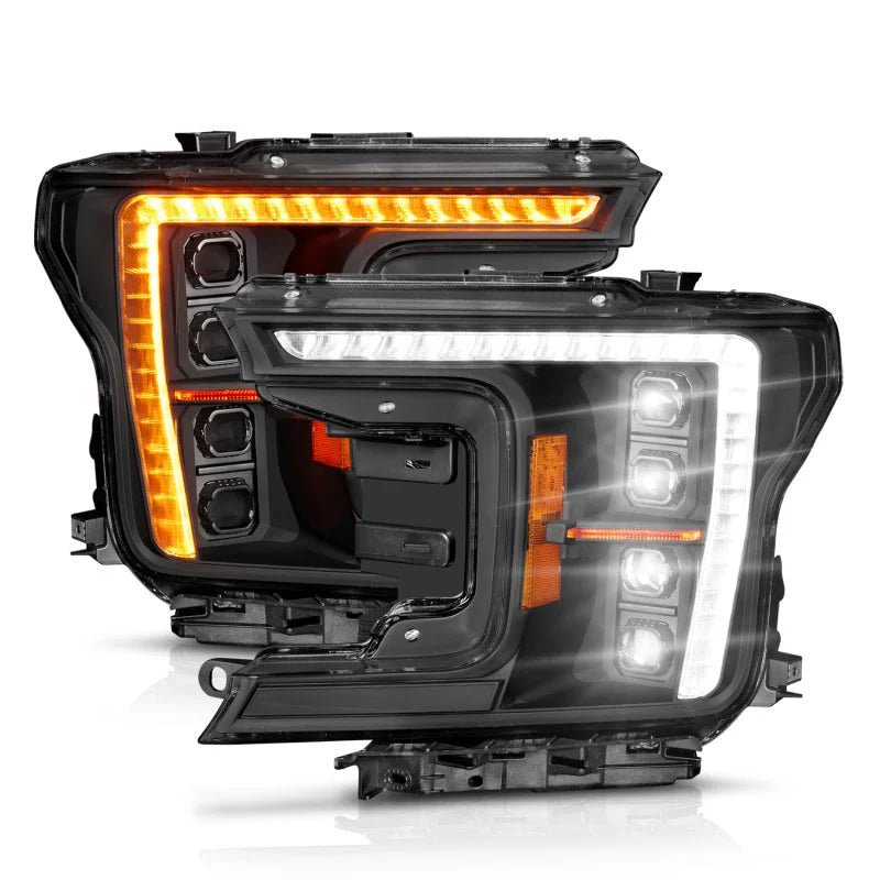 ANZO 18-20 Ford F-150 (w/Factory Halogen) Z-Series Full LED Proj Headlights Init/SeqSig - Pair - Main Product View