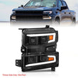 Load image into Gallery viewer, ANZO 19-22 Chevrolet Silverado 1500 LED Proj HL w/Lgt Bar SwBk Seq. Blk w/In. Light - Driver Side ON - Main Product View