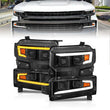Load image into Gallery viewer, ANZO 19-22 Chevrolet Silverado 1500 LED Proj HL w/Lgt Bar SwBk Seq. Blk w/In. Light - Driver Side ON - Side View