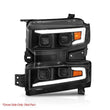 Load image into Gallery viewer, ANZO 19-22 Chevrolet Silverado 1500 LED Proj HL w/Lgt Bar SwBk Seq. Blk w/In. Light - Driver Side ON - Additional View 10