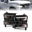 Load image into Gallery viewer, ANZO 19-22 Chevrolet Silverado 1500 LED Proj HL w/Lgt Bar SwBk Seq. Blk w/In. Light - Passenger Side - Main Product View