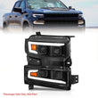 Load image into Gallery viewer, ANZO 19-22 Chevrolet Silverado 1500 LED Proj HL w/Lgt Bar SwBk Seq. Blk w/In. Light - Passenger Side - Side View