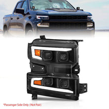Load image into Gallery viewer, ANZO 19-22 Chevrolet Silverado 1500 LED Proj HL w/Lgt Bar SwBk Seq. Blk w/In. Light - Passenger Side - Side View