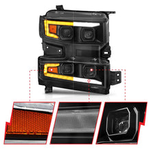 Load image into Gallery viewer, ANZO 19-22 Chevrolet Silverado 1500 LED Proj HL w/Lgt Bar SwBk Seq. Blk w/In. Light - Passenger Side - Back View