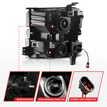 Load image into Gallery viewer, ANZO 19-22 Chevrolet Silverado 1500 LED Proj HL w/Lgt Bar SwBk Seq. Blk w/In. Light - Passenger Side - Installation View